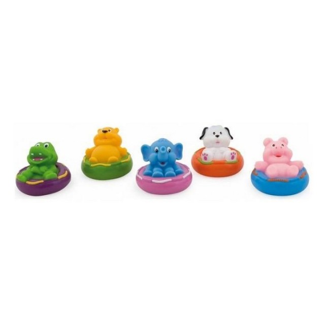 CANPOL BABY BATHING TOY ANIMALS ON THE PONTOON - GREEN